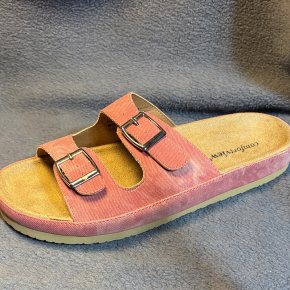 Comfortview Pink Double Buckle Sandals - Picture 4 of 7